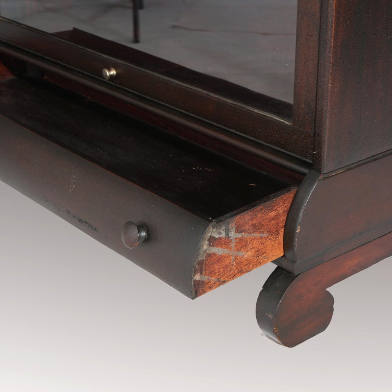 Antique Lundstrom Arts & Crafts Mahogany Four-Stack Barrister Bookcase c1910