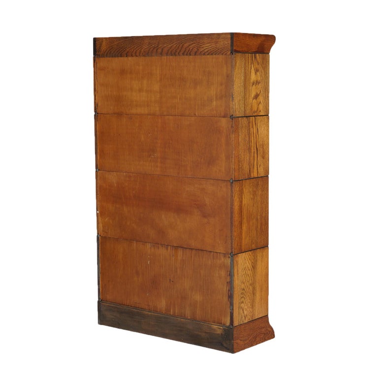 Arts & Crafts Gunn Four Stack Oak Barrister Bookcase C1910