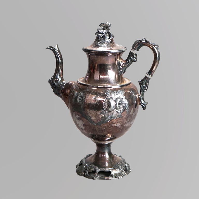 Antique Six Piece Silver Plated Tea Set C1890