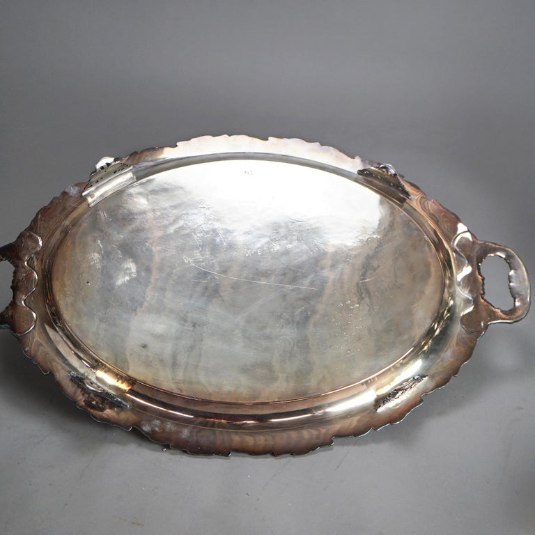 Antique Nine Piece Rogers Smith & Co. Silver Plated Melon Form Tea Set C1890