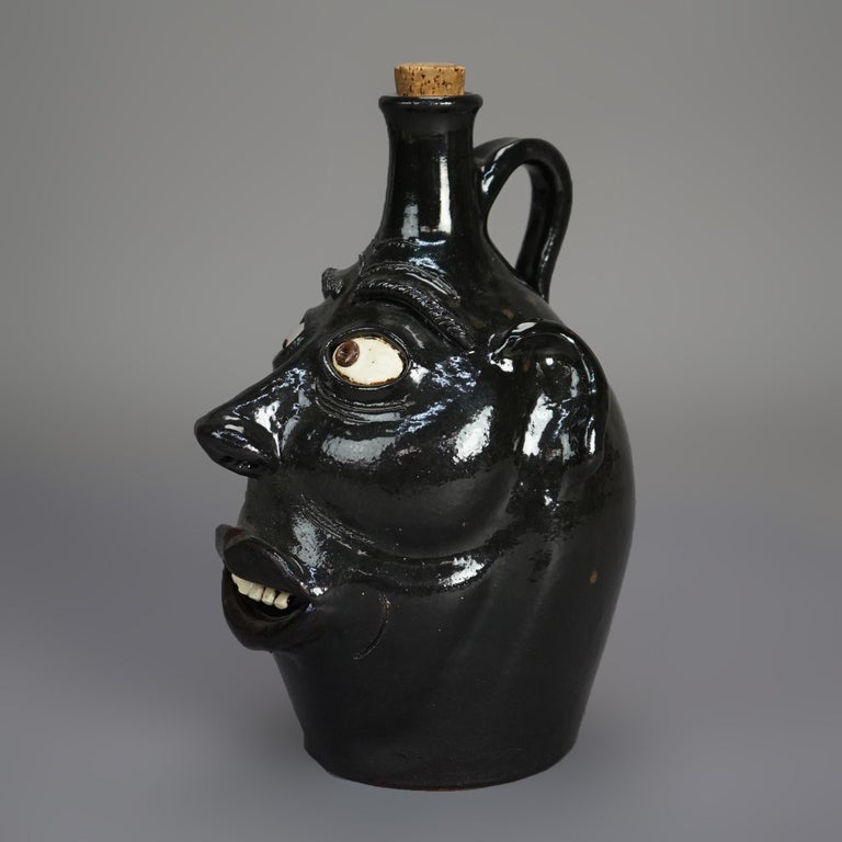 Southern Americana Pottery Face Jug by Perdua 20thC