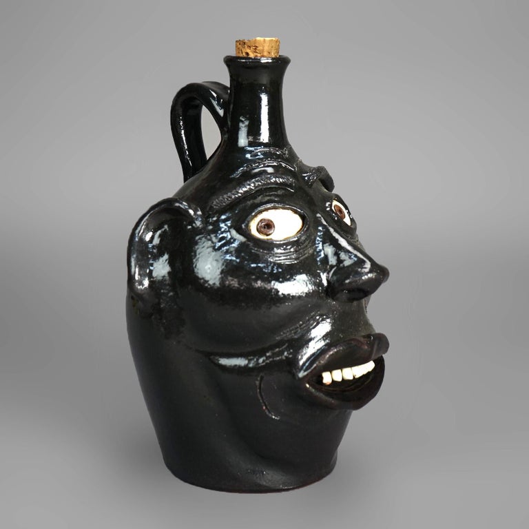 Southern Americana Pottery Face Jug by Perdua 20thC
