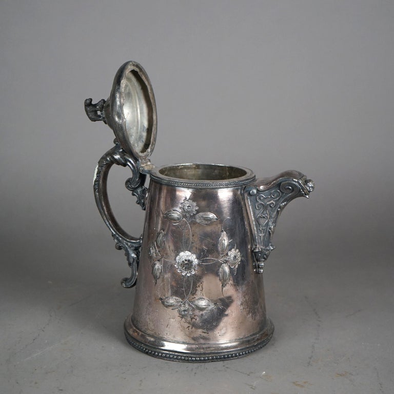 Antique Silver Plated Insulated Water Pitcher C1890