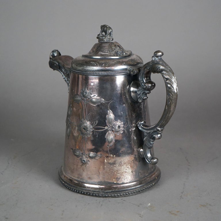 Antique Silver Plated Insulated Water Pitcher C1890