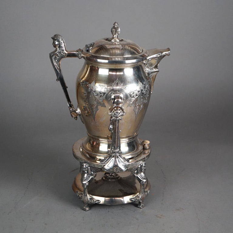 Antique Figural Silver Plated Tilting Tea Pot C1890