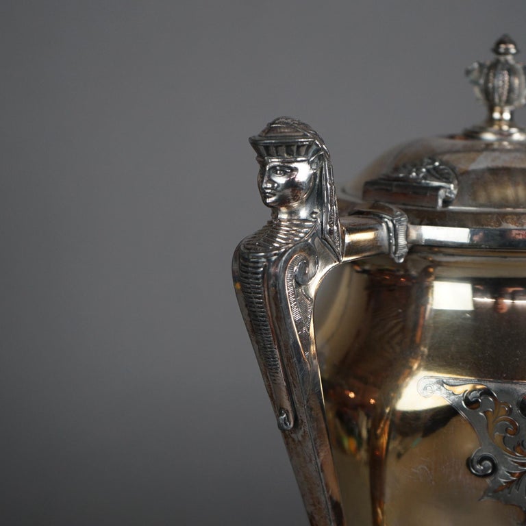 Antique Figural Silver Plated Tilting Tea Pot C1890
