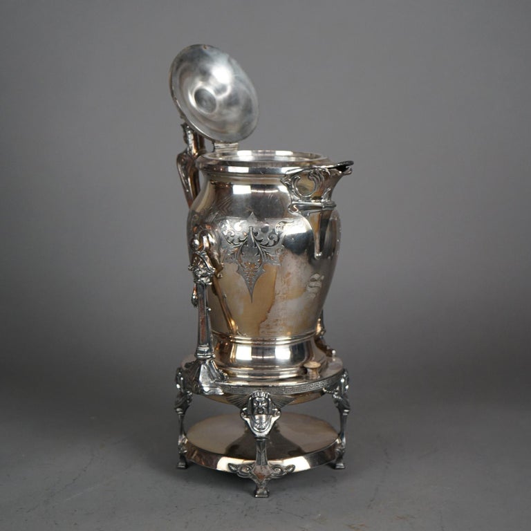Antique Figural Silver Plated Tilting Tea Pot C1890