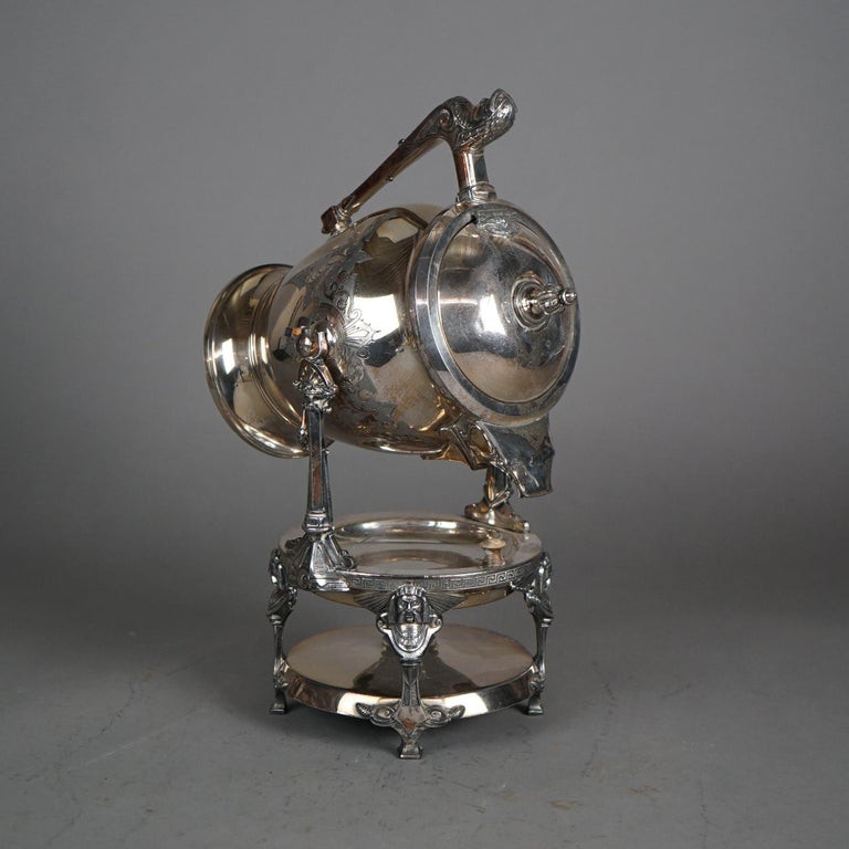 Antique Figural Silver Plated Tilting Tea Pot C1890