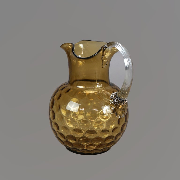 Antique Mount Washington Amberina Coinspot Glass Pitcher C1900