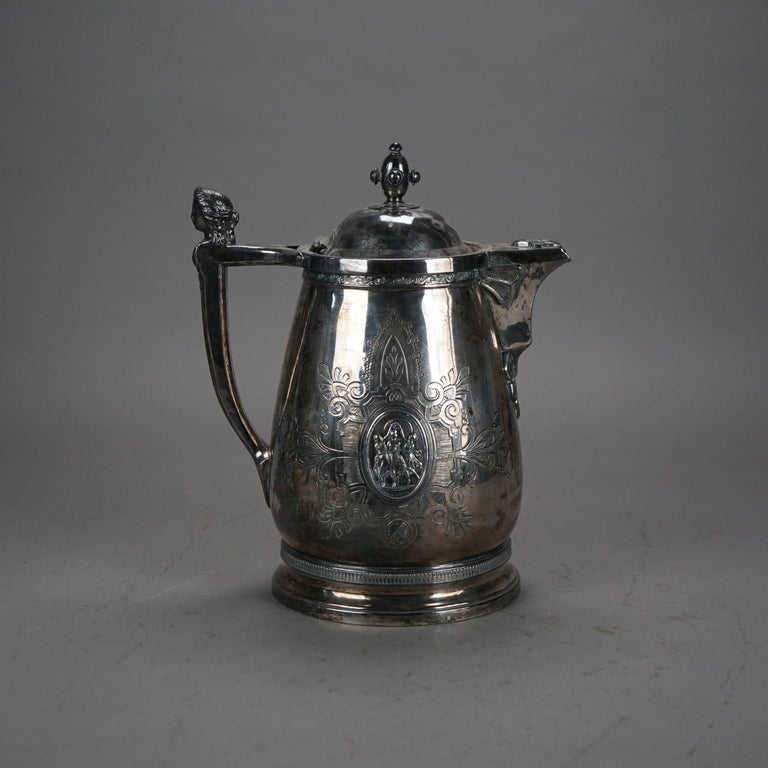 Antique Figural Silver Plated Pitcher C1890
