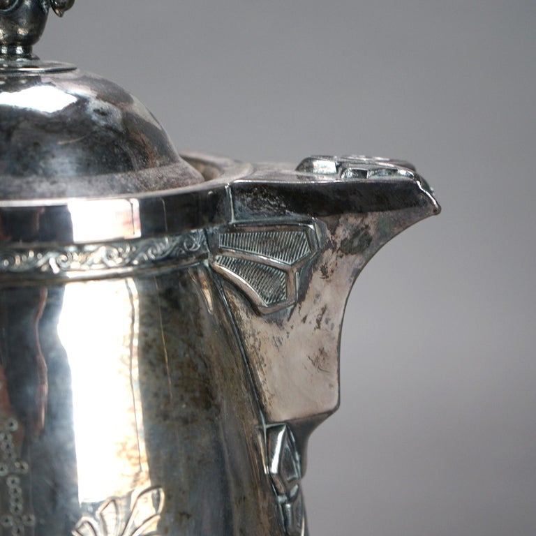 Antique Figural Silver Plated Pitcher C1890