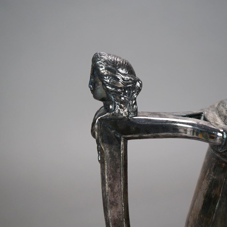 Antique Figural Silver Plated Pitcher C1890