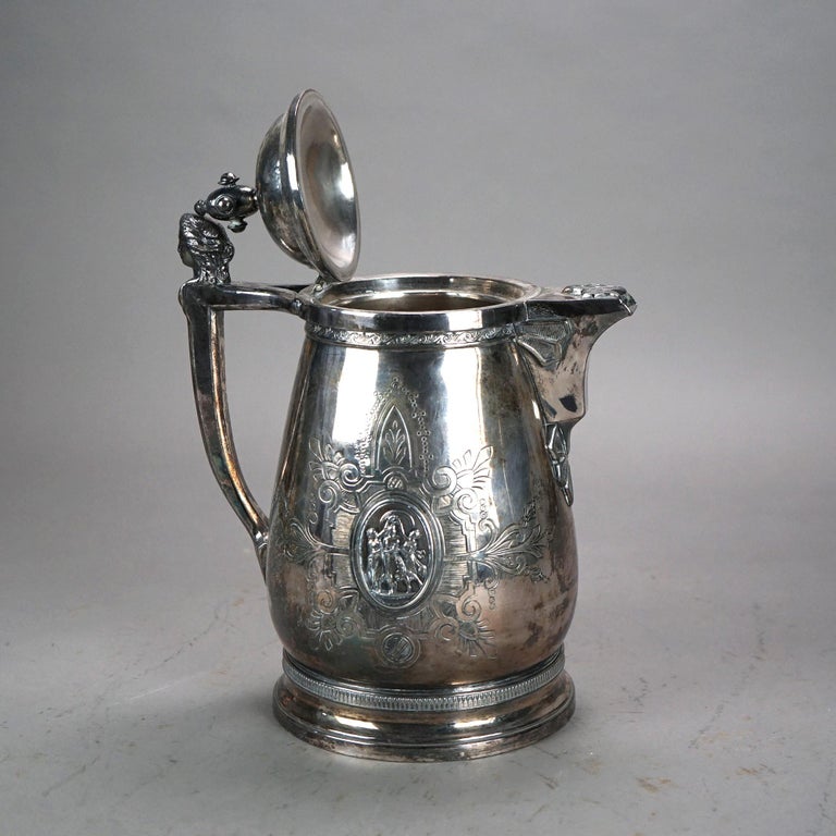 Antique Figural Silver Plated Pitcher C1890