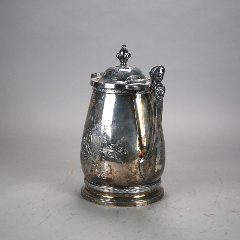 Antique Figural Silver Plated Pitcher C1890