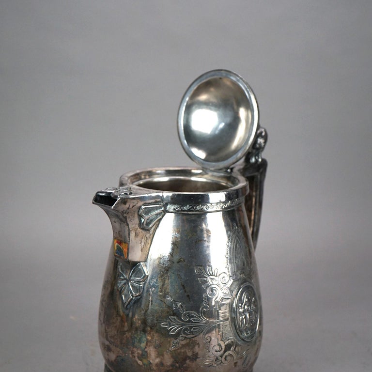 Antique Figural Silver Plated Pitcher C1890