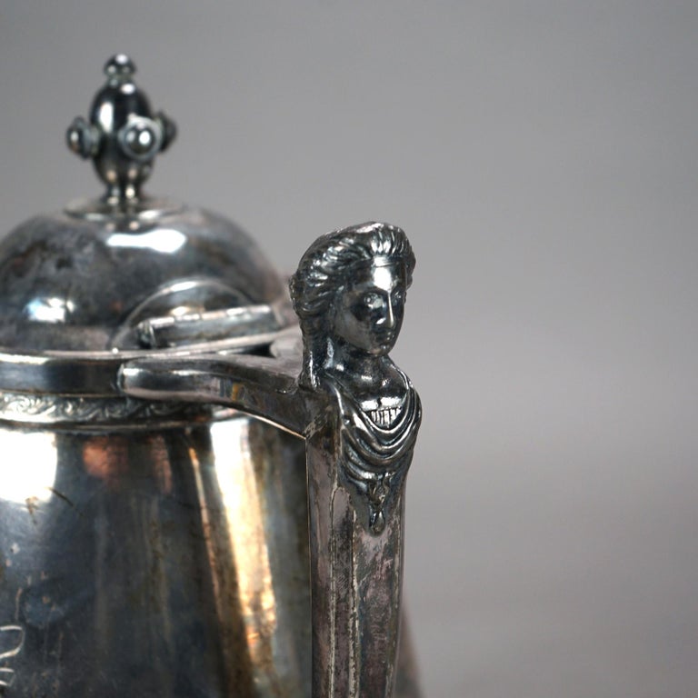 Antique Figural Silver Plated Pitcher C1890