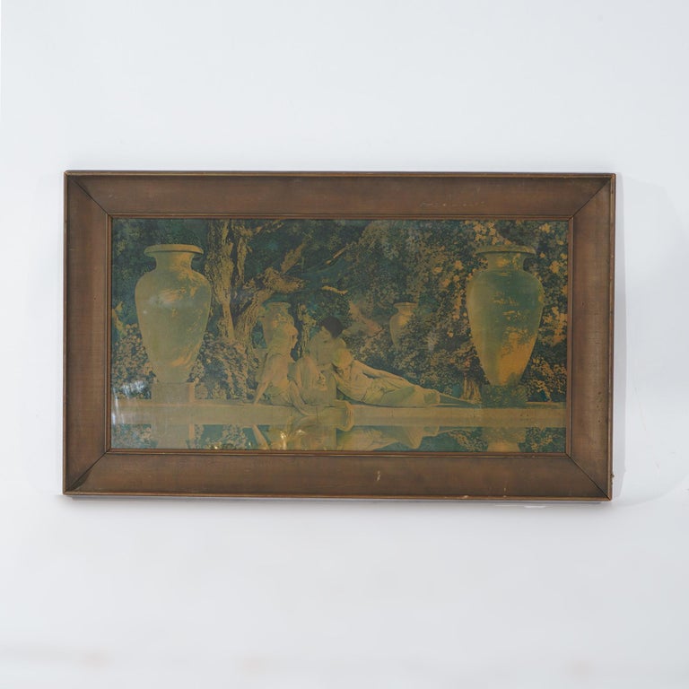 Antique Large Maxfield Parrish Print “Garden of Allah”, Framed, C1920