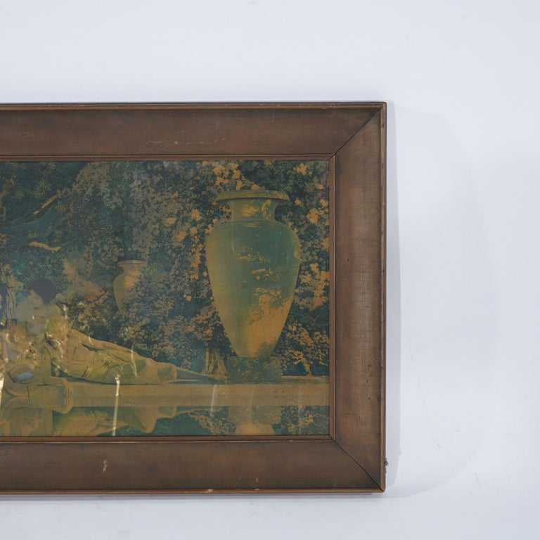 Antique Large Maxfield Parrish Print “Garden of Allah”, Framed, C1920