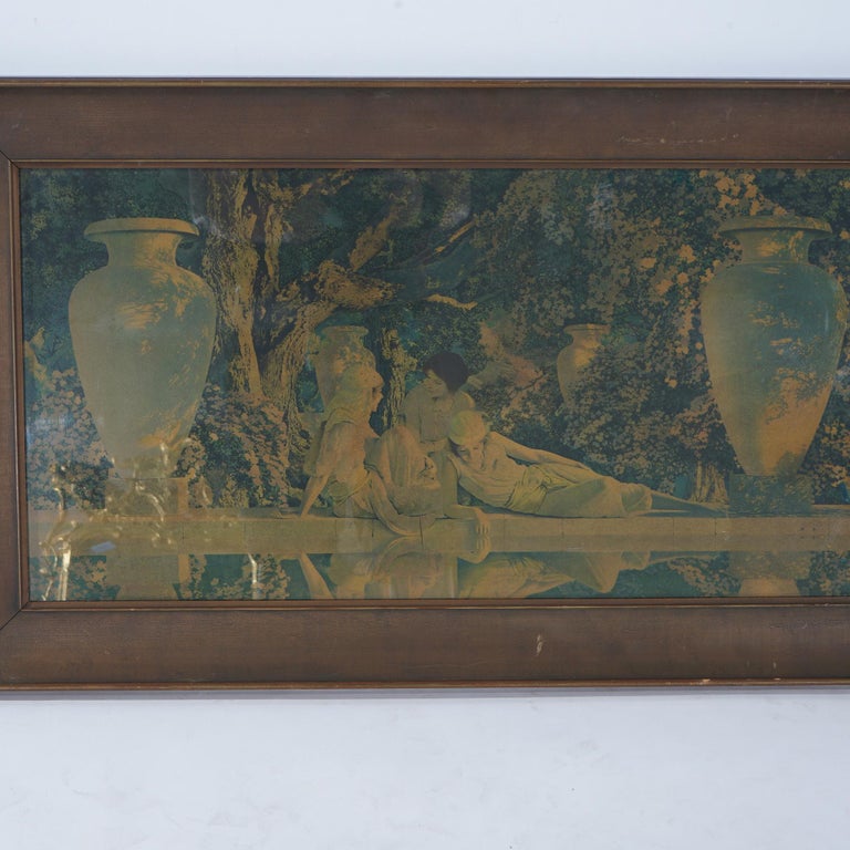 Antique Large Maxfield Parrish Print “Garden of Allah”, Framed, C1920