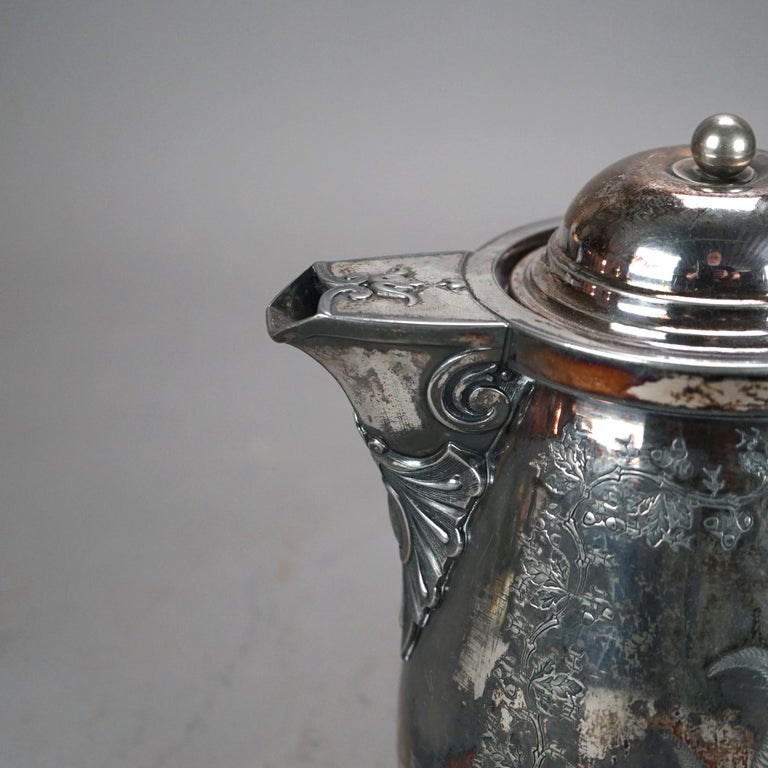Antique Figural Silver Plated Pitcher C1890
