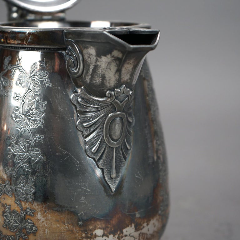 Antique Figural Silver Plated Pitcher C1890