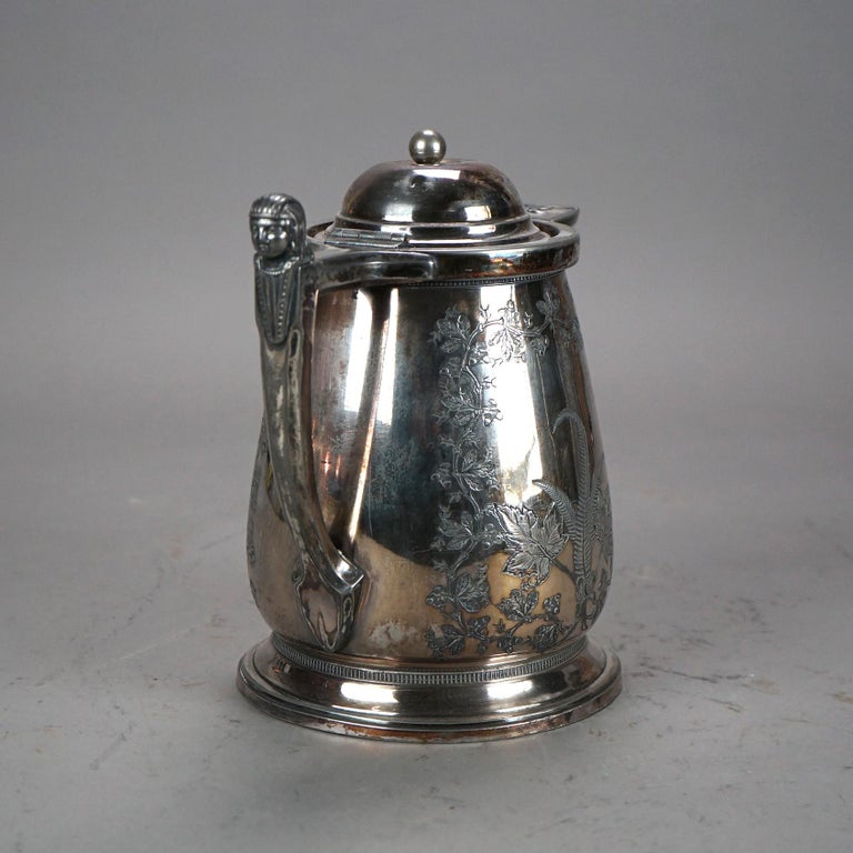 Antique Figural Silver Plated Pitcher C1890