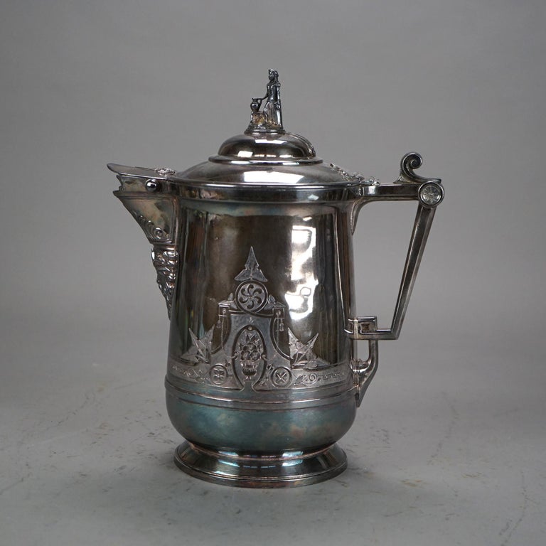 Antique Silver Plated Insulated Water Pitcher C1890