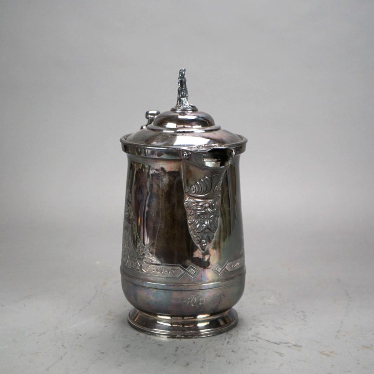 Antique Silver Plated Insulated Water Pitcher C1890