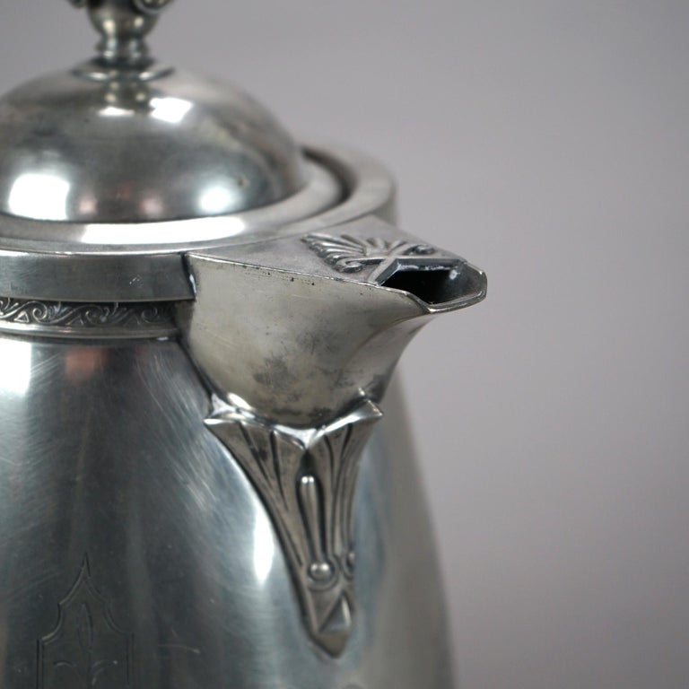 Antique Figural Silver Plated Insulated Water Pitcher C1890