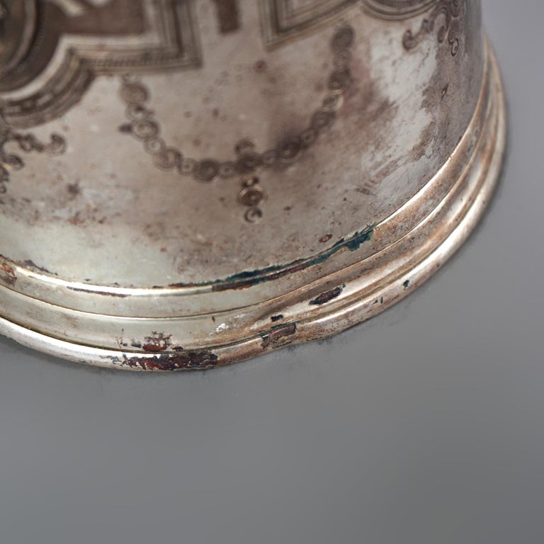 Antique Figural & Footed Rogers Smith Silver Plated Pitcher C1890