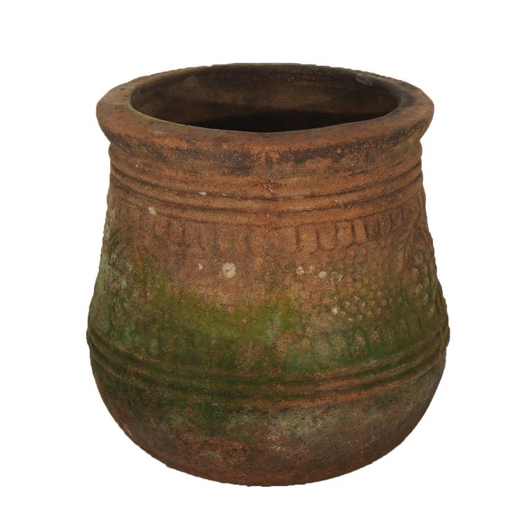 Antique Neoclassical Terra Cotta Garden Urn Patio Planter C1910