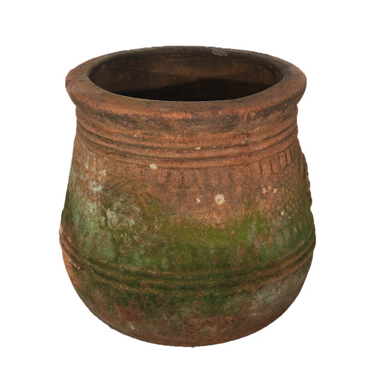 Antique Neoclassical Terra Cotta Garden Urn Patio Planter C1910