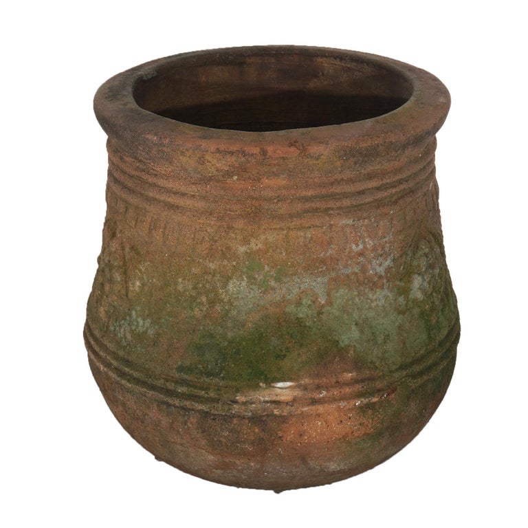 Antique Neoclassical Terra Cotta Garden Urn Patio Planter C1910