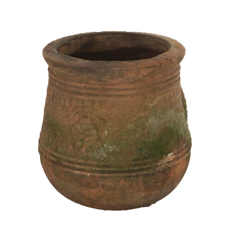 Antique Neoclassical Terra Cotta Garden Urn Patio Planter C1910