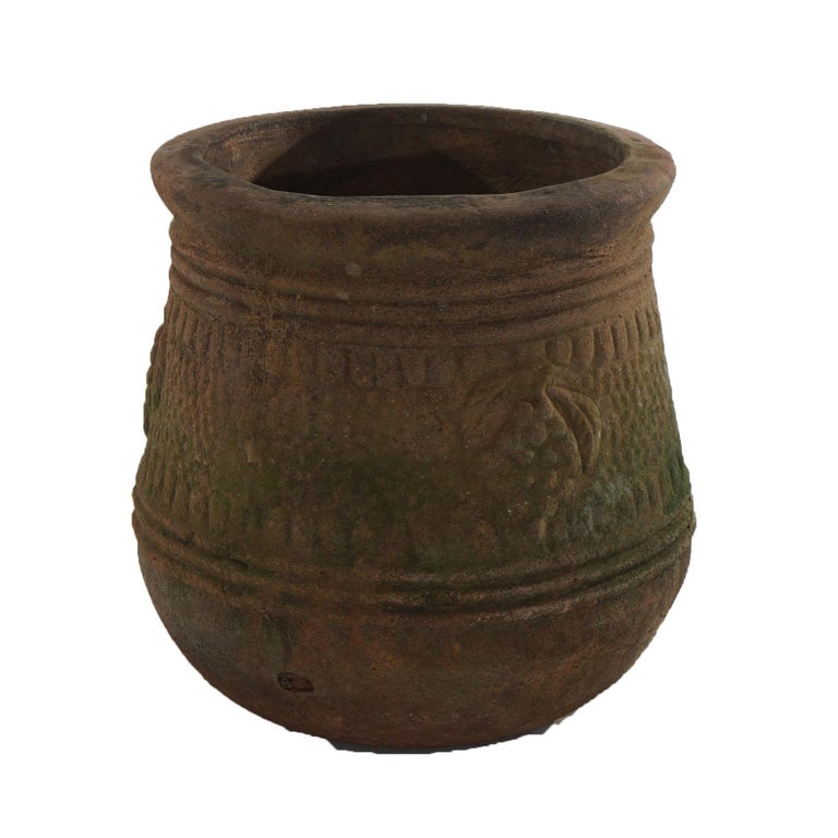 Antique Neoclassical Terra Cotta Garden Urn Patio Planter C1910