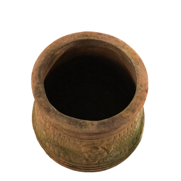 Antique Neoclassical Terra Cotta Garden Urn Patio Planter C1910