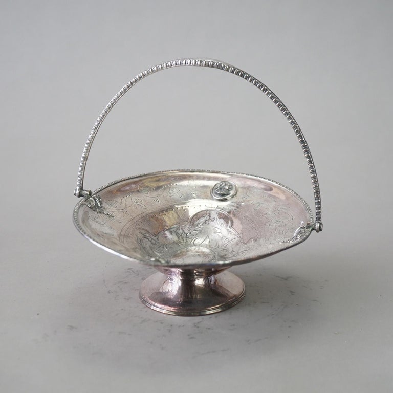 Antique Figural Silver Plated Fruit Bowl C1890