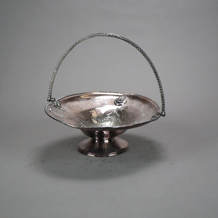 Antique Figural Silver Plated Fruit Bowl C1890