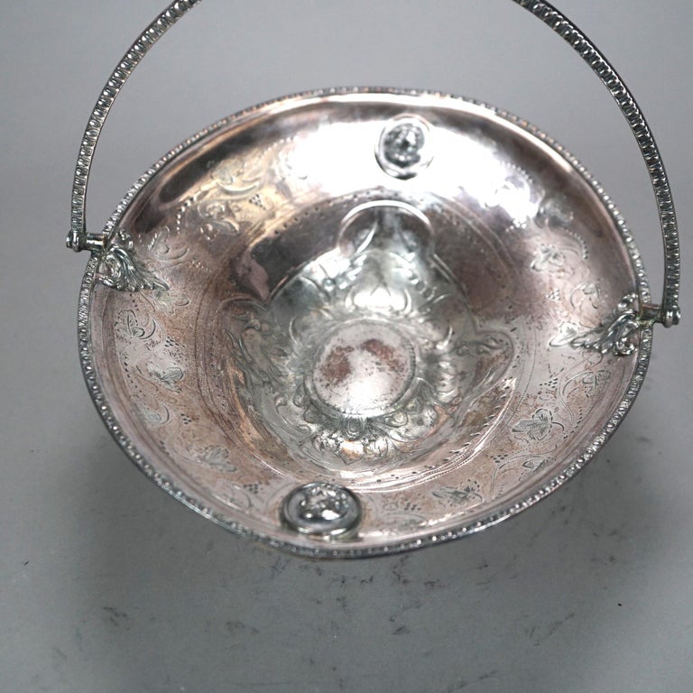 Antique Figural Silver Plated Fruit Bowl C1890