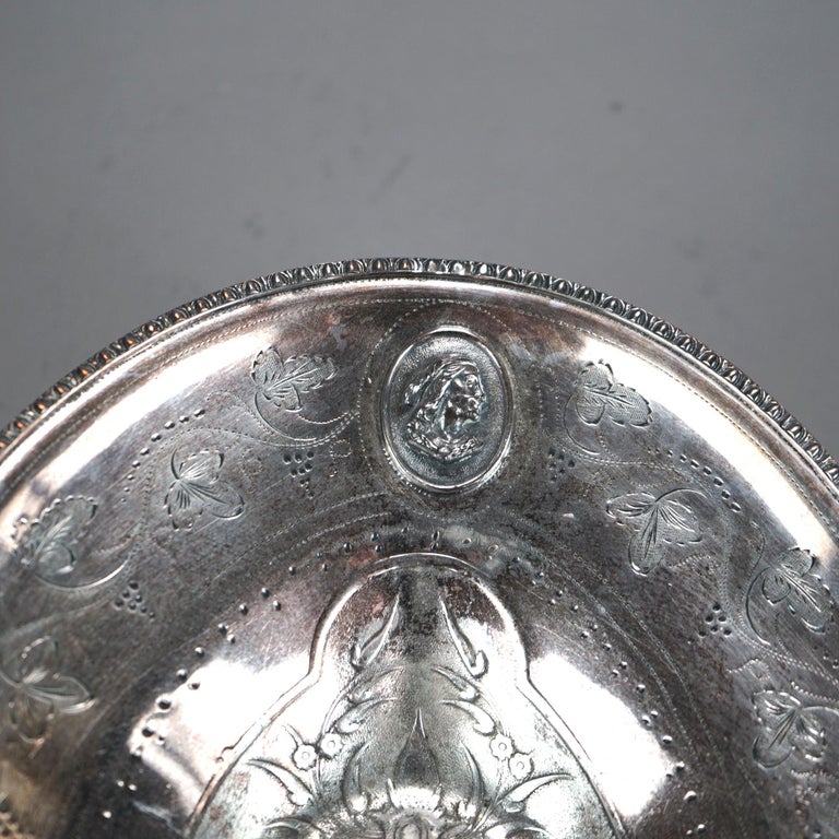 Antique Figural Silver Plated Fruit Bowl C1890