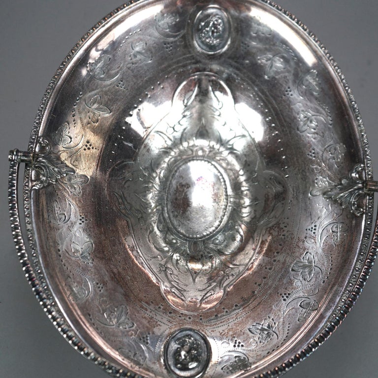 Antique Figural Silver Plated Fruit Bowl C1890