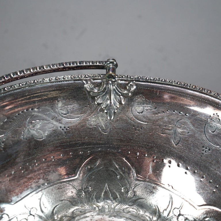 Antique Figural Silver Plated Fruit Bowl C1890
