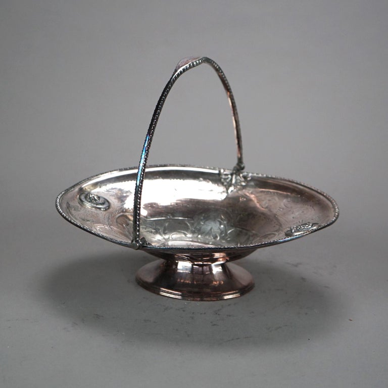 Antique Figural Silver Plated Fruit Bowl C1890