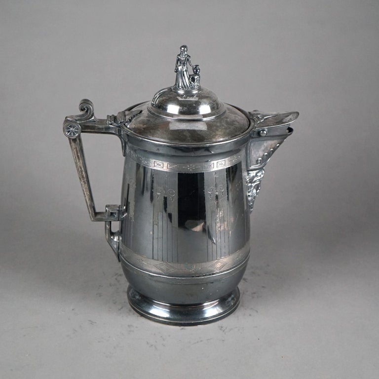Antique Silver Plated Insulated Water Pitcher C1890