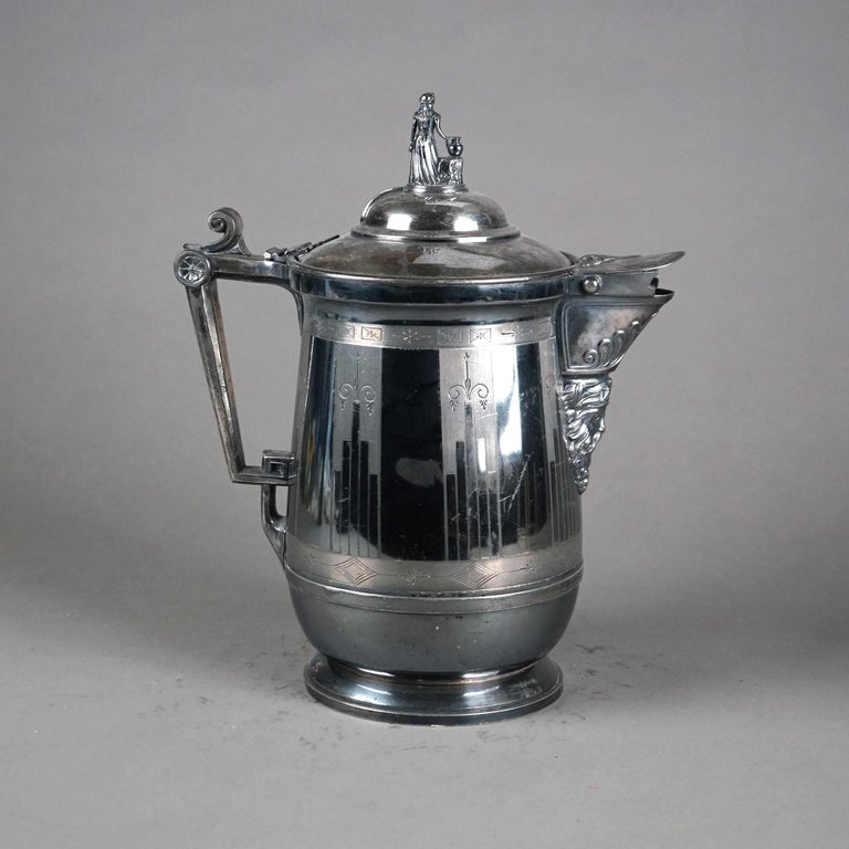 Antique Silver Plated Insulated Water Pitcher C1890
