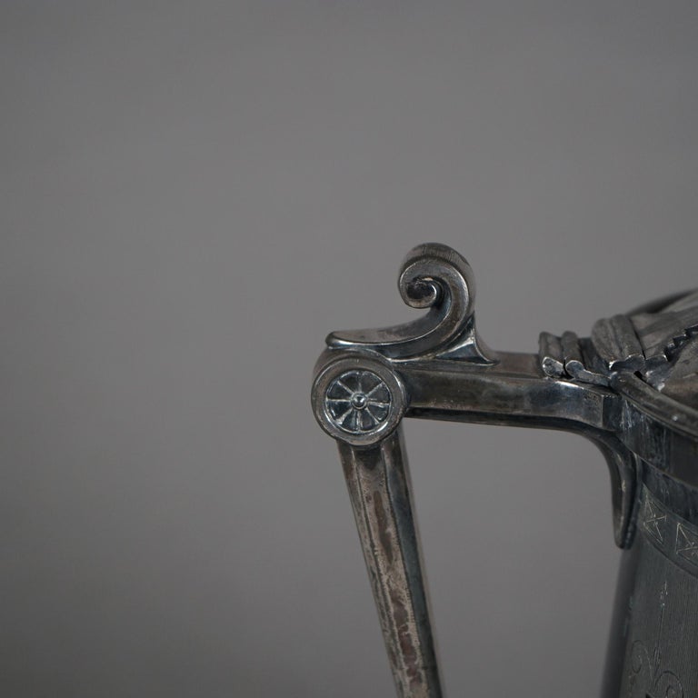 Antique Silver Plated Insulated Water Pitcher C1890