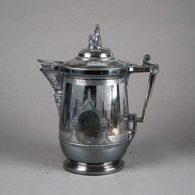 Antique Silver Plated Insulated Water Pitcher C1890