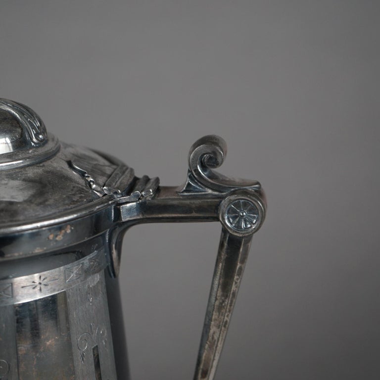 Antique Silver Plated Insulated Water Pitcher C1890