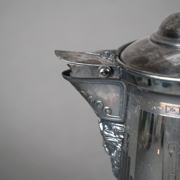 Antique Silver Plated Insulated Water Pitcher C1890