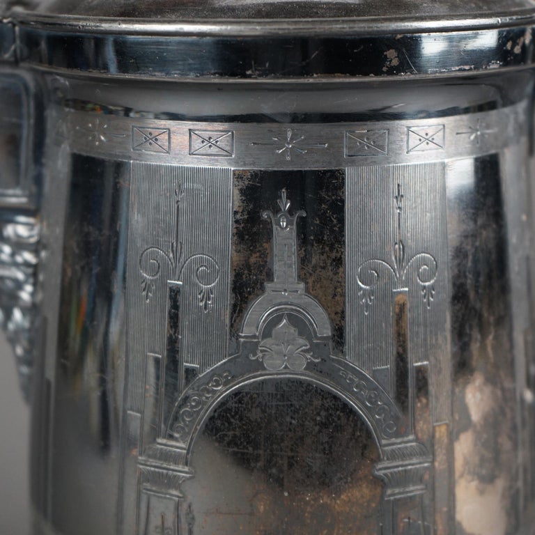 Antique Silver Plated Insulated Water Pitcher C1890